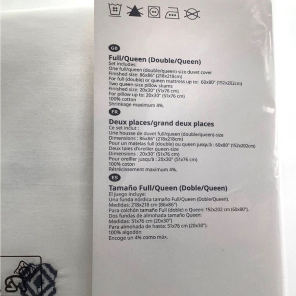 IKEA RÄVTÖREL Duvet Cover Set Queen White Black Tassel Bedding Boho Embroidered - Picture 4 of 11